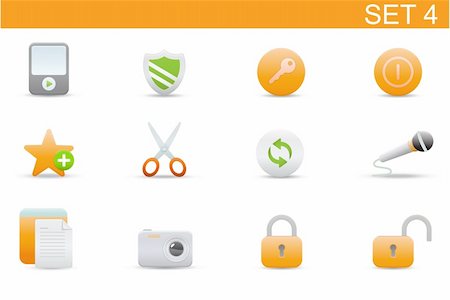 favorite - Vector illustration ? set of elegant simple icons for common computer functions. Set-4 Stock Photo - Budget Royalty-Free & Subscription, Code: 400-04121927