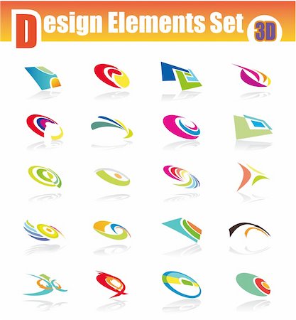 simsearch:400-04752266,k - Three dimensional design elments with colorful shapes Stock Photo - Budget Royalty-Free & Subscription, Code: 400-04121998