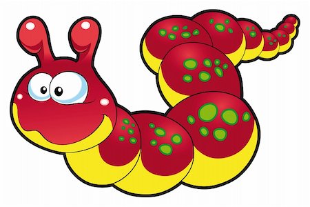 Baby Worm, cartoon and vector character Stock Photo - Budget Royalty-Free & Subscription, Code: 400-04134069