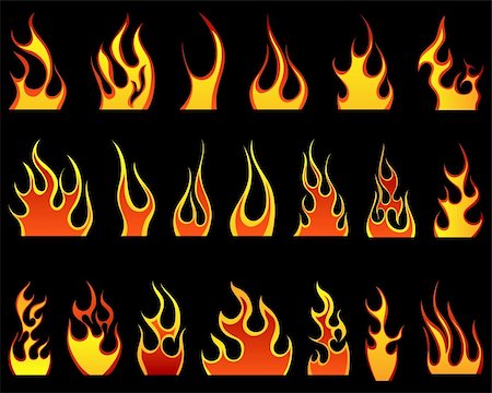 simsearch:400-04159167,k - Set of different fire patterns for design use Stock Photo - Budget Royalty-Free & Subscription, Code: 400-04134672