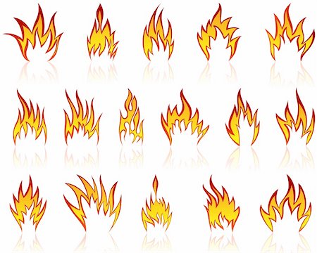 simsearch:400-04159167,k - Set of different fire patterns for design use Stock Photo - Budget Royalty-Free & Subscription, Code: 400-04134673