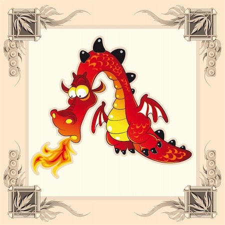 simsearch:400-05724251,k - Funny Dragon, vector and cartoon character Stock Photo - Budget Royalty-Free & Subscription, Code: 400-04135077