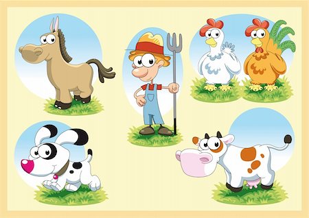 rookie - Farm Family. Vector and cartoon illustration Stock Photo - Budget Royalty-Free & Subscription, Code: 400-04135082