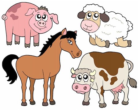 Country animals collection 2 - vector illustration. Stock Photo - Budget Royalty-Free & Subscription, Code: 400-04135118