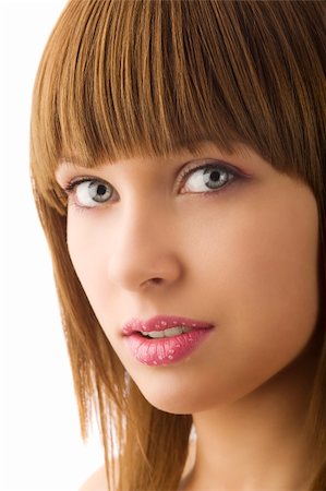 young cute woman with pink lipstick and water drops on her lips Stock Photo - Budget Royalty-Free & Subscription, Code: 400-04135263