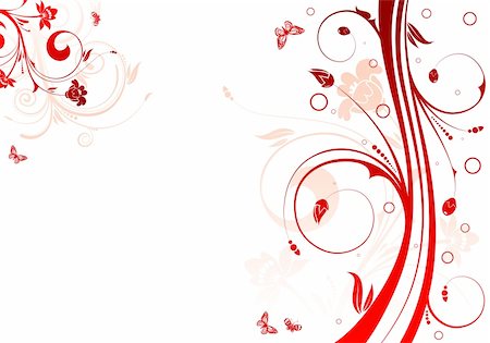 simsearch:400-04028303,k - Flower background with butterfly and wave pattern, element for design, vector illustration Stock Photo - Budget Royalty-Free & Subscription, Code: 400-04136291