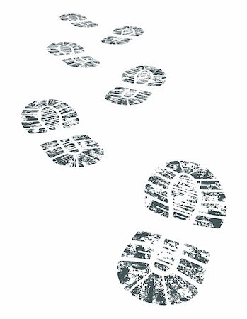 detailed black and white bootprint - vector illustration Stock Photo - Budget Royalty-Free & Subscription, Code: 400-04136614