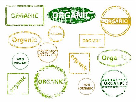 Set of organic stamps. Available in both jpeg and eps8 formats. Stock Photo - Budget Royalty-Free & Subscription, Code: 400-04137059