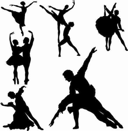 simsearch:400-04255721,k - Set of ballet dancers silhouettes. Vector illustration Stock Photo - Budget Royalty-Free & Subscription, Code: 400-04137390