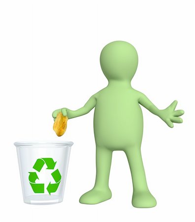 simsearch:400-07050071,k - Puppet, thrown out garbage in recycling bin Stock Photo - Budget Royalty-Free & Subscription, Code: 400-04138675