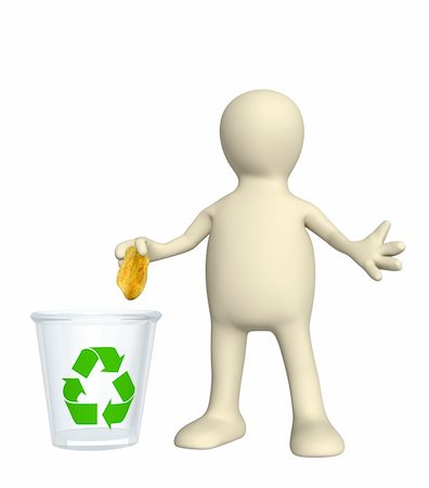 simsearch:400-04407139,k - Puppet, thrown out garbage in recycling bin Stock Photo - Budget Royalty-Free & Subscription, Code: 400-04138676