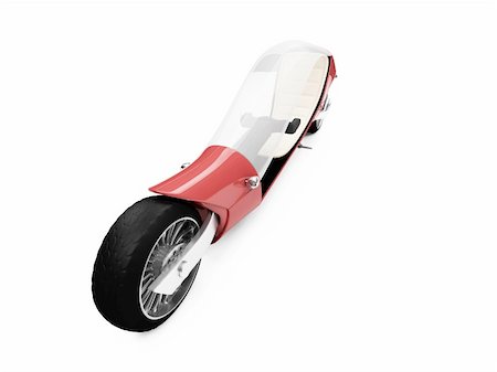 Isolated future red bike front view over white background Stock Photo - Budget Royalty-Free & Subscription, Code: 400-04139214