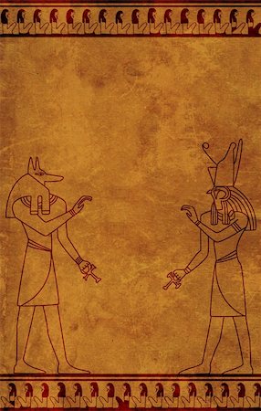 Background with Egyptian gods images - Anubis and Horus Stock Photo - Budget Royalty-Free & Subscription, Code: 400-04139229