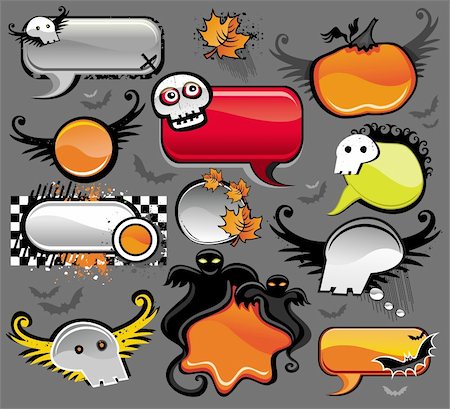 Halloween speech bubbles - vector set of design elements Stock Photo - Budget Royalty-Free & Subscription, Code: 400-04139945