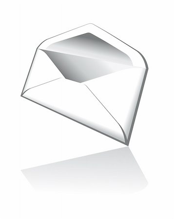 Threedimentional Email Icon with Reflection Stock Photo - Budget Royalty-Free & Subscription, Code: 400-04130475