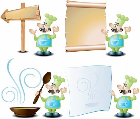 dinner cartoon background - invitiation signs for a restaurant or cafe Stock Photo - Budget Royalty-Free & Subscription, Code: 400-04130888