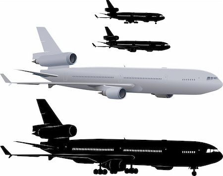 Vector illustration of three-engine passenger airliner McDonnell Douglas MD-11 Stock Photo - Budget Royalty-Free & Subscription, Code: 400-04131811