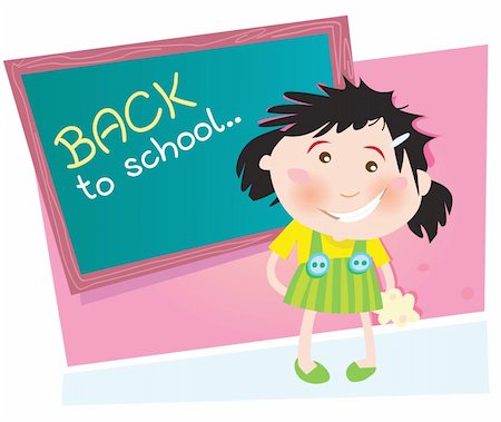 simsearch:400-07042264,k - Small girl in the school. Vector Illustration. Stock Photo - Budget Royalty-Free & Subscription, Code: 400-04132652