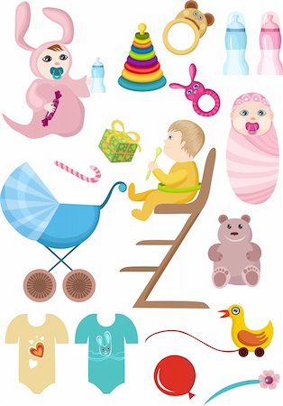 vector baby set Stock Photo - Budget Royalty-Free & Subscription, Code: 400-04144193