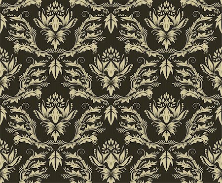 simsearch:400-04090489,k - Damask seamless vector background.  For easy making seamless pattern just drag all group into swatches bar, and use it for filling any contours. Stock Photo - Budget Royalty-Free & Subscription, Code: 400-04144293
