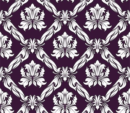simsearch:400-04685787,k - Damask seamless vector background.  For easy making seamless pattern just drag all group into swatches bar, and use it for filling any contours. Stock Photo - Budget Royalty-Free & Subscription, Code: 400-04144302