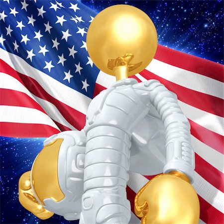 simsearch:400-04596213,k - LuMaxArt Gold Guys Astronaut Concept Photographie de stock - Aubaine LD & Abonnement, Code: 400-04144317
