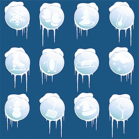simsearch:400-04659792,k - Collection of 12 round winter themed icons. Graphics are grouped and in several layers for easy editing. The file can be scaled to any size. Stock Photo - Budget Royalty-Free & Subscription, Code: 400-04144423