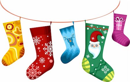 simsearch:400-04149556,k - vector illustration of a design christmas stocking Stock Photo - Budget Royalty-Free & Subscription, Code: 400-04145069