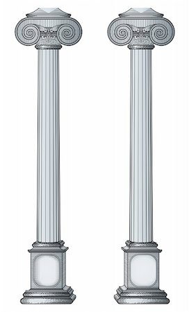 designs for decoration of pillars - Small column vector Stock Photo - Budget Royalty-Free & Subscription, Code: 400-04145108
