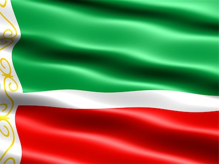 simsearch:400-04429754,k - Flag of the Chechen Republic , computer generated illustration with silky appearance and waves Stock Photo - Budget Royalty-Free & Subscription, Code: 400-04145169