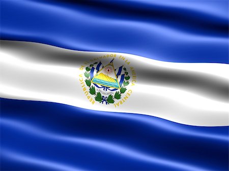 simsearch:400-04429754,k - Flag of El Salvador, computer generated illustration with silky appearance and waves Stock Photo - Budget Royalty-Free & Subscription, Code: 400-04145172