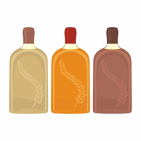 simsearch:400-06104096,k - fully editable vector illustration of isolated whiskey bottles ready to use Stock Photo - Budget Royalty-Free & Subscription, Code: 400-04145350