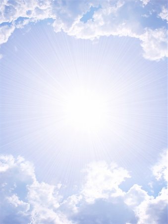 simsearch:400-07661289,k - Bright sun in the blue sky Stock Photo - Budget Royalty-Free & Subscription, Code: 400-04146384