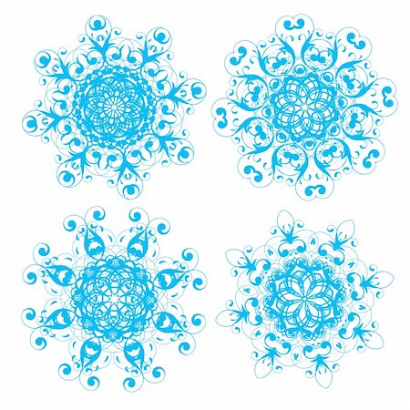 simsearch:400-05233207,k - Vector illustration of abstract floral and ornamental elements set. Snowflakes and stars  for your Christmas design Stock Photo - Budget Royalty-Free & Subscription, Code: 400-04146508