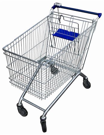 simsearch:400-04321973,k - Empty shopping trolley issolated with clipping path Stock Photo - Budget Royalty-Free & Subscription, Code: 400-04146562