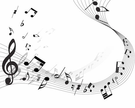 simsearch:400-04653339,k - Vector musical notes staff background for design use Stock Photo - Budget Royalty-Free & Subscription, Code: 400-04147393
