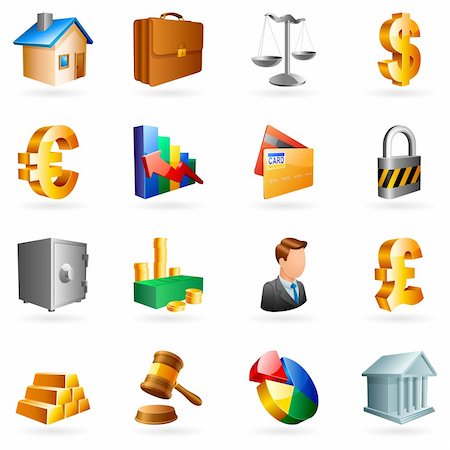 Set of 16 vector business and office icons. Stock Photo - Budget Royalty-Free & Subscription, Code: 400-04141383