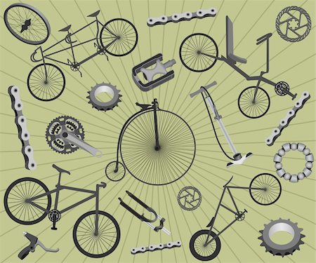 Background with bicycles and spare parts Stock Photo - Budget Royalty-Free & Subscription, Code: 400-04141434