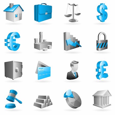 Set of 16 vector business and office icons. Stock Photo - Budget Royalty-Free & Subscription, Code: 400-04141770