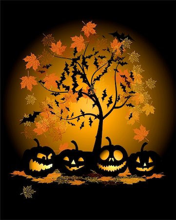 simsearch:400-05325412,k - Halloween pumpkins illustration Stock Photo - Budget Royalty-Free & Subscription, Code: 400-04142005