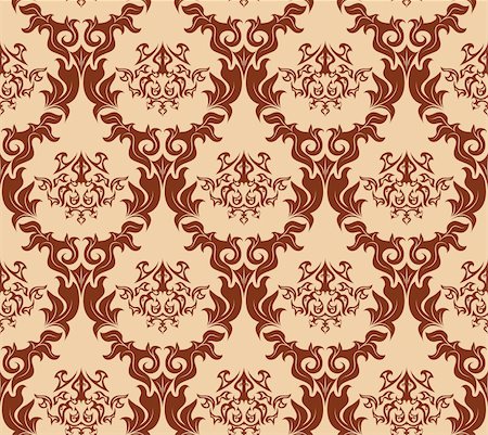 simsearch:400-04685787,k - Damask seamless vector background.  For easy making seamless pattern just drag all group into swatches bar, and use it for filling any contours. Stock Photo - Budget Royalty-Free & Subscription, Code: 400-04142224