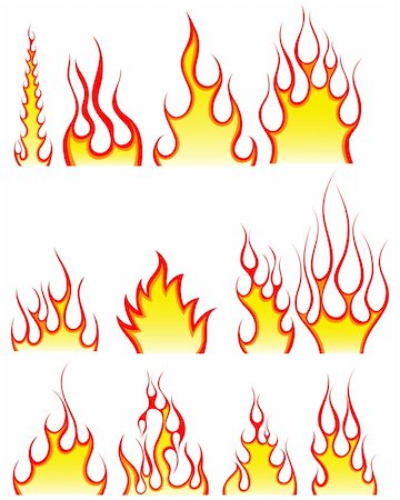 simsearch:400-04159167,k - Set of different fire patterns for design use Stock Photo - Budget Royalty-Free & Subscription, Code: 400-04142233