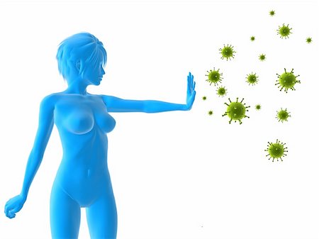 simsearch:400-04154364,k - 3d rendered illustration of a woman blocking viruses Stock Photo - Budget Royalty-Free & Subscription, Code: 400-04154367