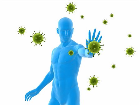 simsearch:400-04154364,k - 3d rendered illustration of a man blocking viruses Stock Photo - Budget Royalty-Free & Subscription, Code: 400-04154362