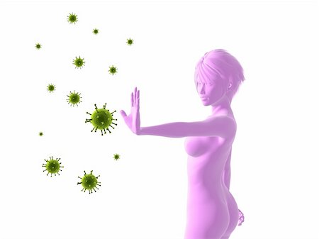 simsearch:400-04154364,k - 3d rendered illustration of a woman blocking viruses Stock Photo - Budget Royalty-Free & Subscription, Code: 400-04154371