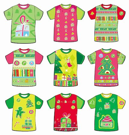 simsearch:400-08491819,k - Christmas funky t-shirts. Photographie de stock - Aubaine LD & Abonnement, Code: 400-04154410