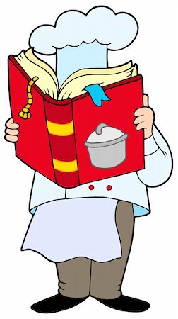 simsearch:400-04311432,k - Chef reading cookery book - vector illustration. Stock Photo - Budget Royalty-Free & Subscription, Code: 400-04154423