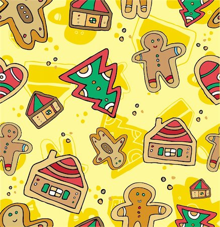 simsearch:400-04350016,k - Christmas Seamless Gingerbread Pattern. Stock Photo - Budget Royalty-Free & Subscription, Code: 400-04154453