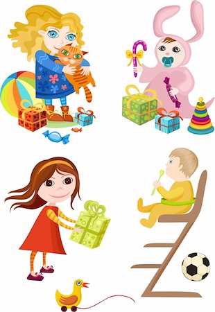 vector illustration of children and baby set Stock Photo - Budget Royalty-Free & Subscription, Code: 400-04154909