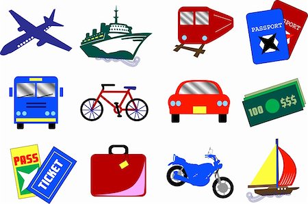 simsearch:400-03968548,k - Twelve vector travel icons, also available as buttons. Stock Photo - Budget Royalty-Free & Subscription, Code: 400-04155239
